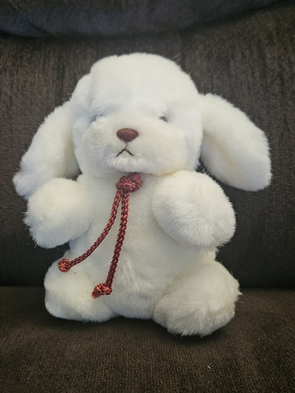 GUND White Puppy Plush Rattle Toy